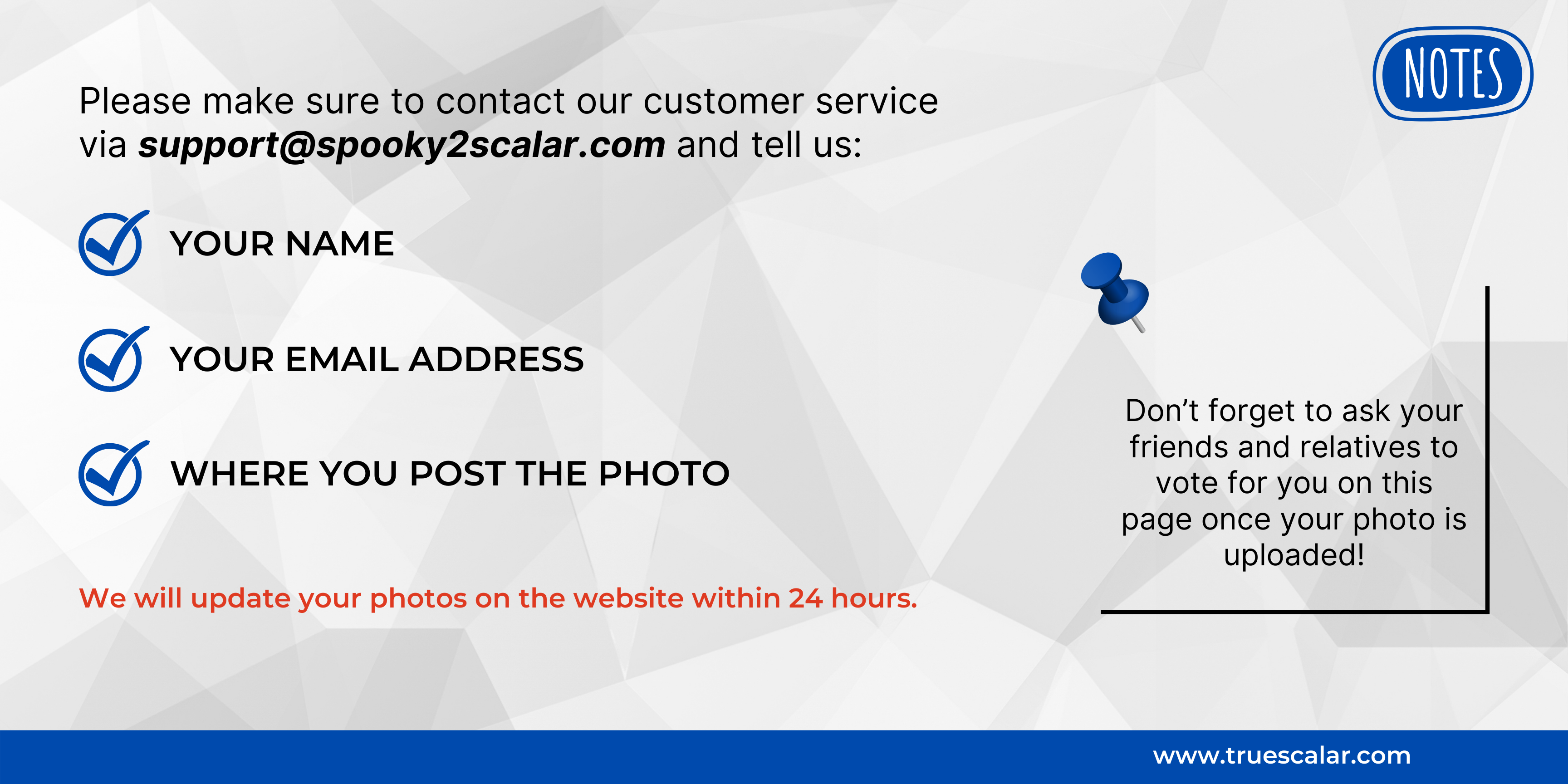 don’t forget to ask your friends and relatives to vote for you on this page once your photo is uploaded